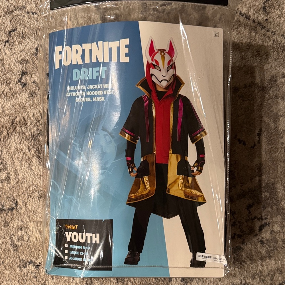 Fortnite Drift Kids Costume - Black, Gold, Red